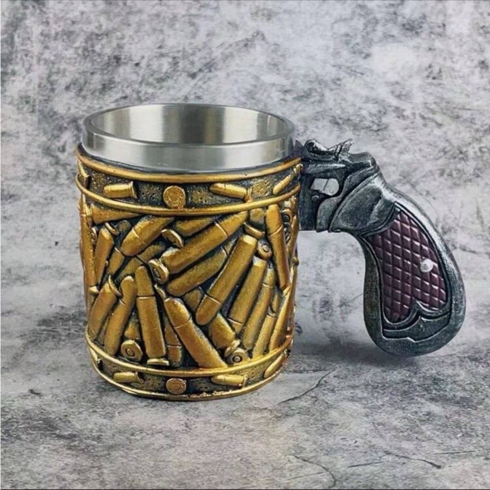 New Bullet Stainless Steel Cup Creative Revolver Bullet Cup Shape